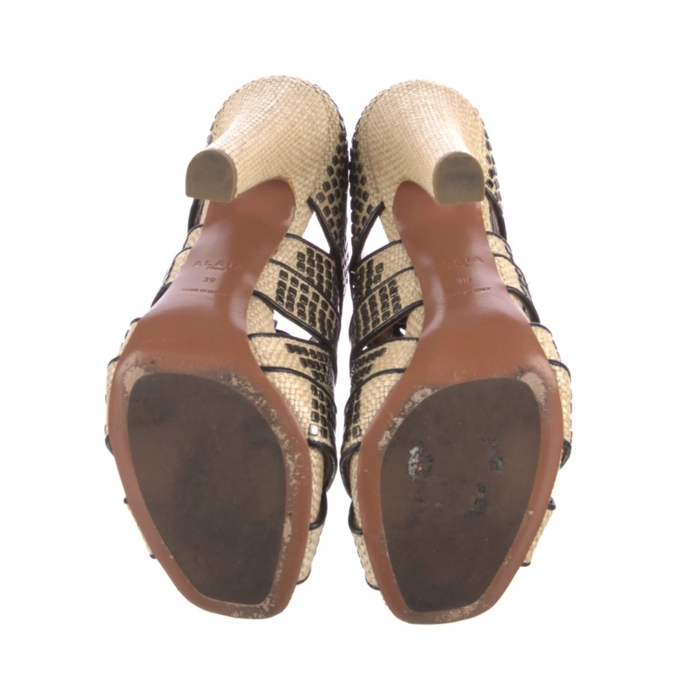 Authentic Alaïa Straw Gladiator Sandals - Picture 5 of 5